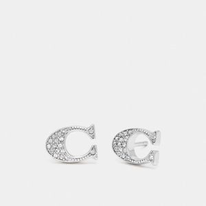 AUTHENTIC COACH Signature Stud Earrings, NWT + Box